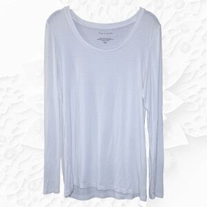 Tahari White Long Sleeve T-Shirt Size Medium